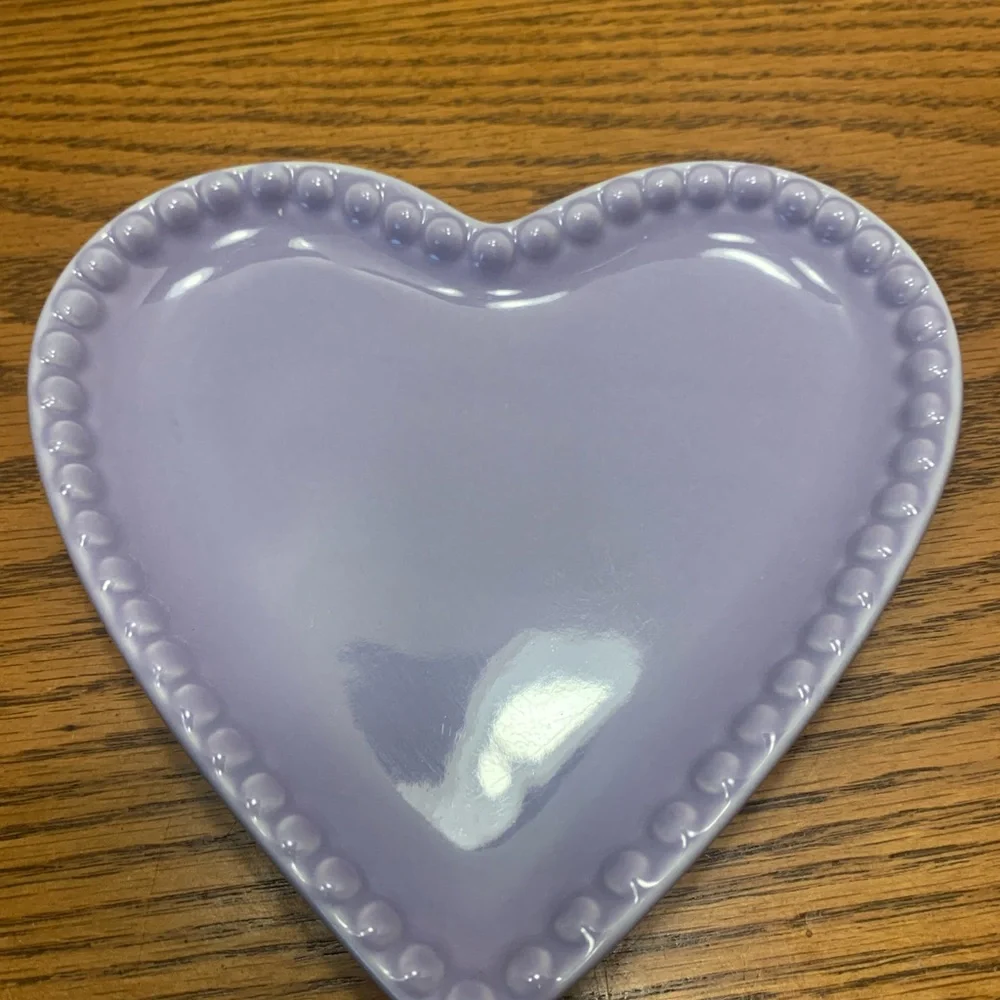 Charming 4 Heart-Shaped Ceramic Plate Set Williams Sonoma Dessert, Snack,